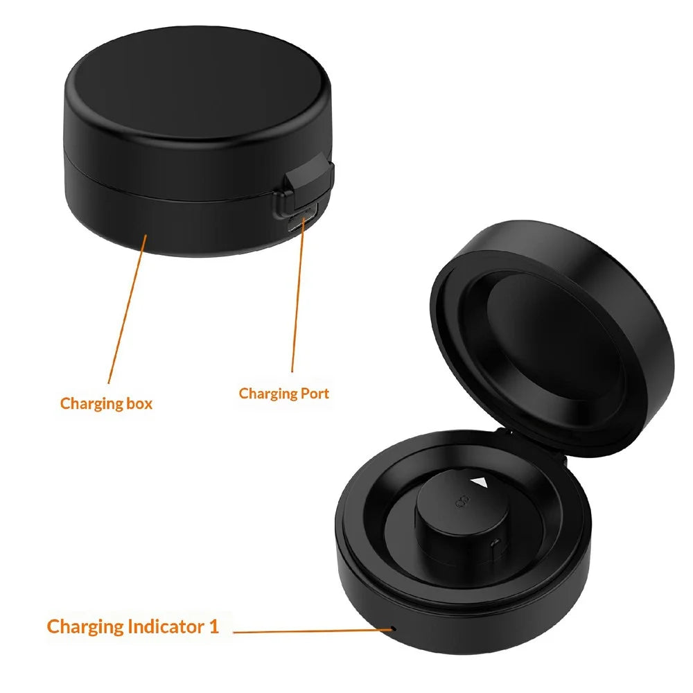 XY-153 For Oura Ring 4 (Size 15) Wireless Charging Case with USB Cable Smart Ring Portable Charger - Black - 7