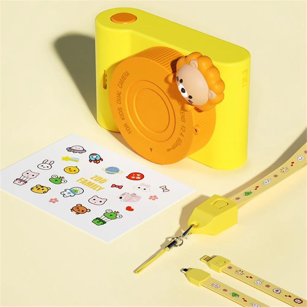 C5 1080P 48MP 3'' IPS Screen Children Camera Touch Controlled Kids Camera Toy for Birthday Christmas Day Gift - Lion - 4