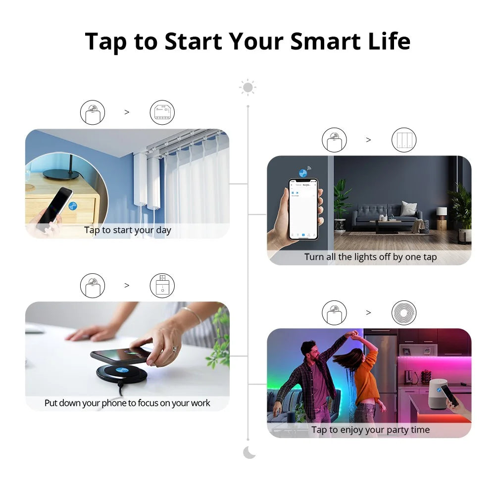 SONOFF NFC-Tag Smart Home NFC Tag Sticker with Card, Portable NFC Sticker - 4