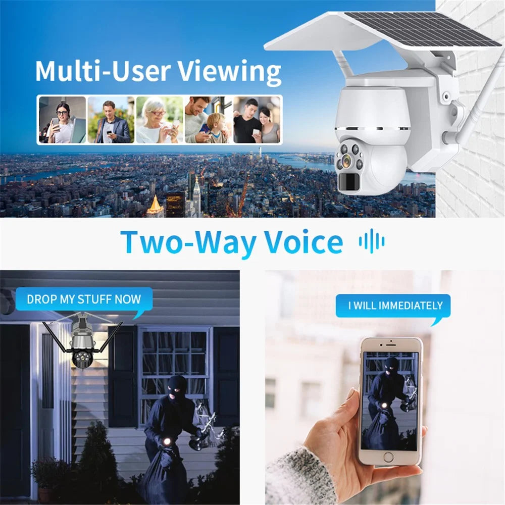 Q7 Waterproof Motion Detection Night Vision 2MP 4G Solar Camera, EU Version - Black - 2