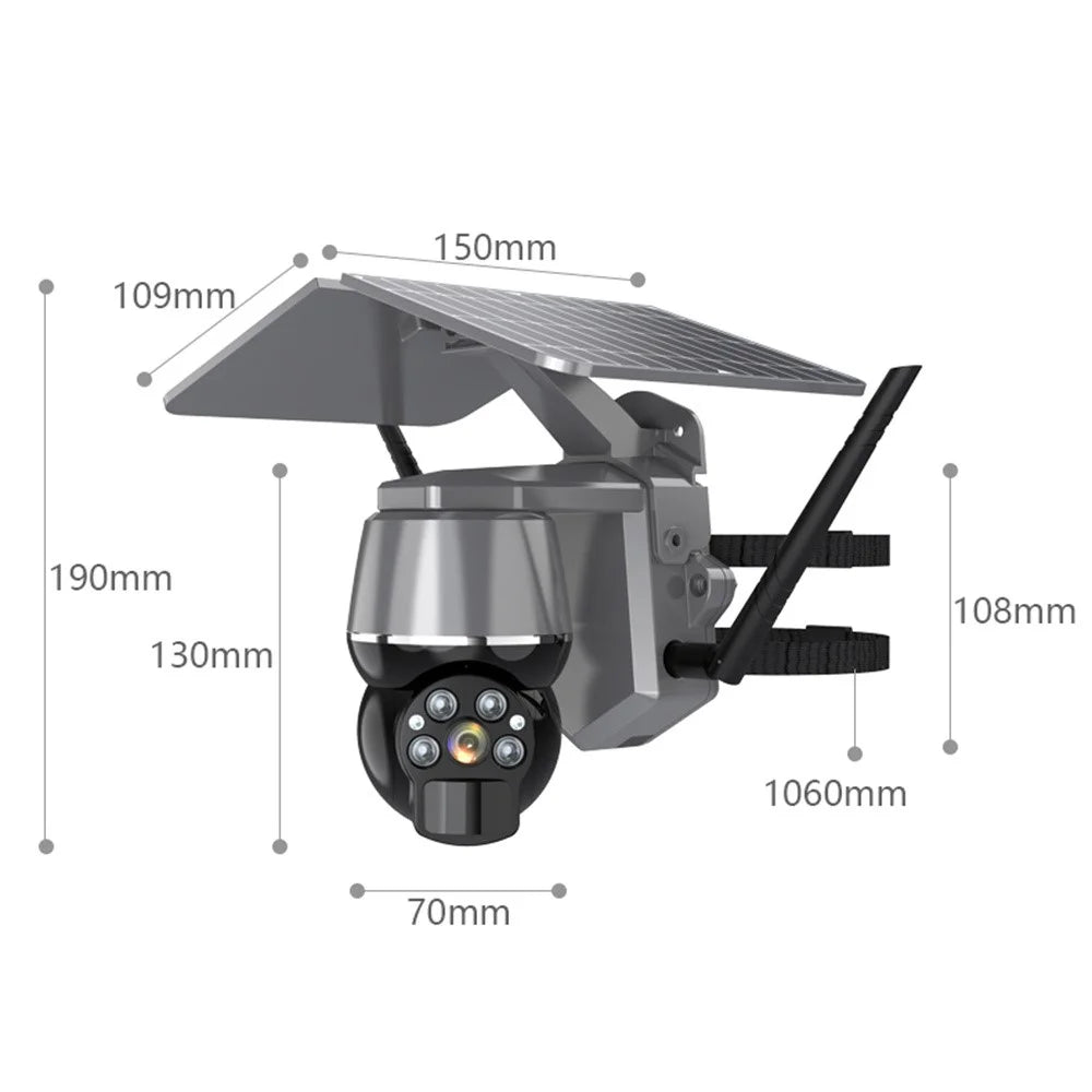 Q7 4MP 4G Motion Detection Night Vision Solar Power PTZ Camera, EU Version - Black - 6