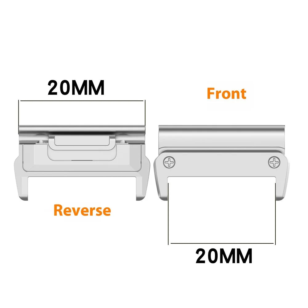 1 Pair 20mm Watchband Connector for Garmin Fenix 8 43mm / Fenix 7S / Fenix 7S Pro 42mm Watch Band Metal Adapter - Silver - 3