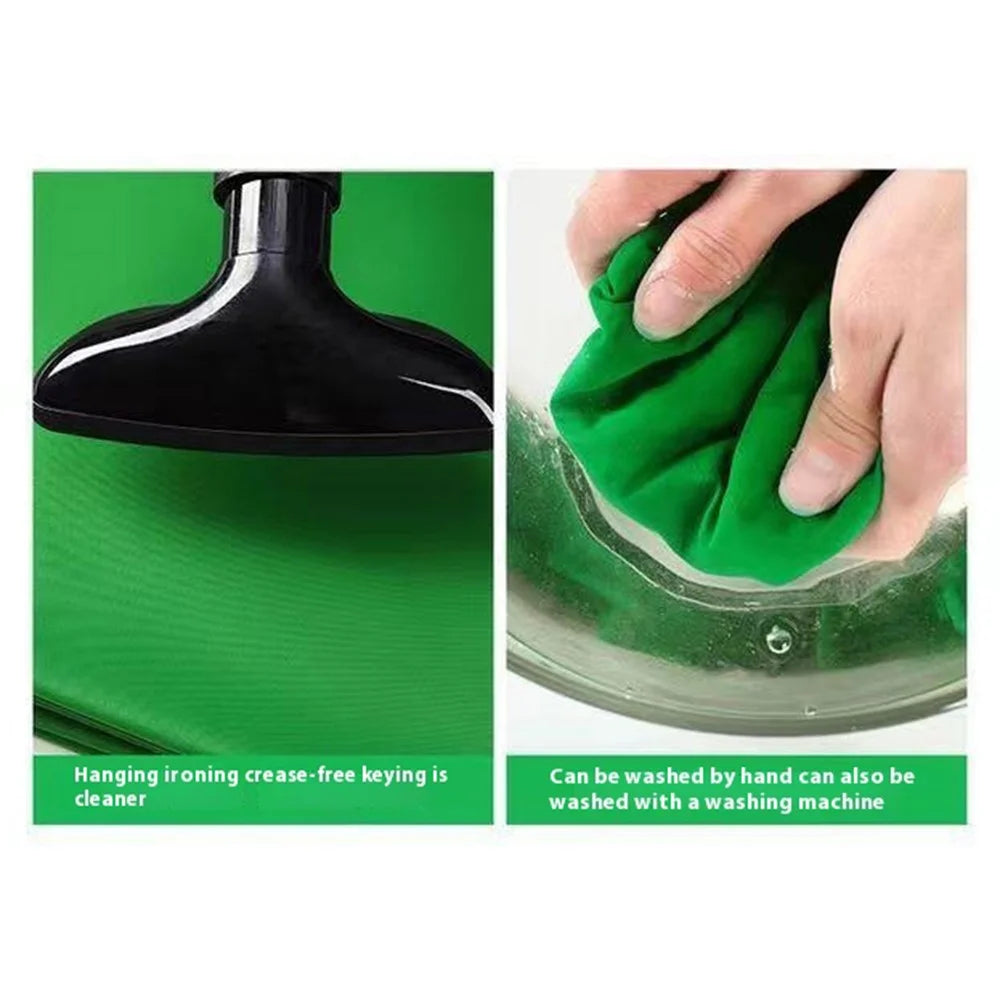 3x5m Green Screen Live Streaming Photography Video Recording Backdrop Cloth with 4 Traceless Nails - 4