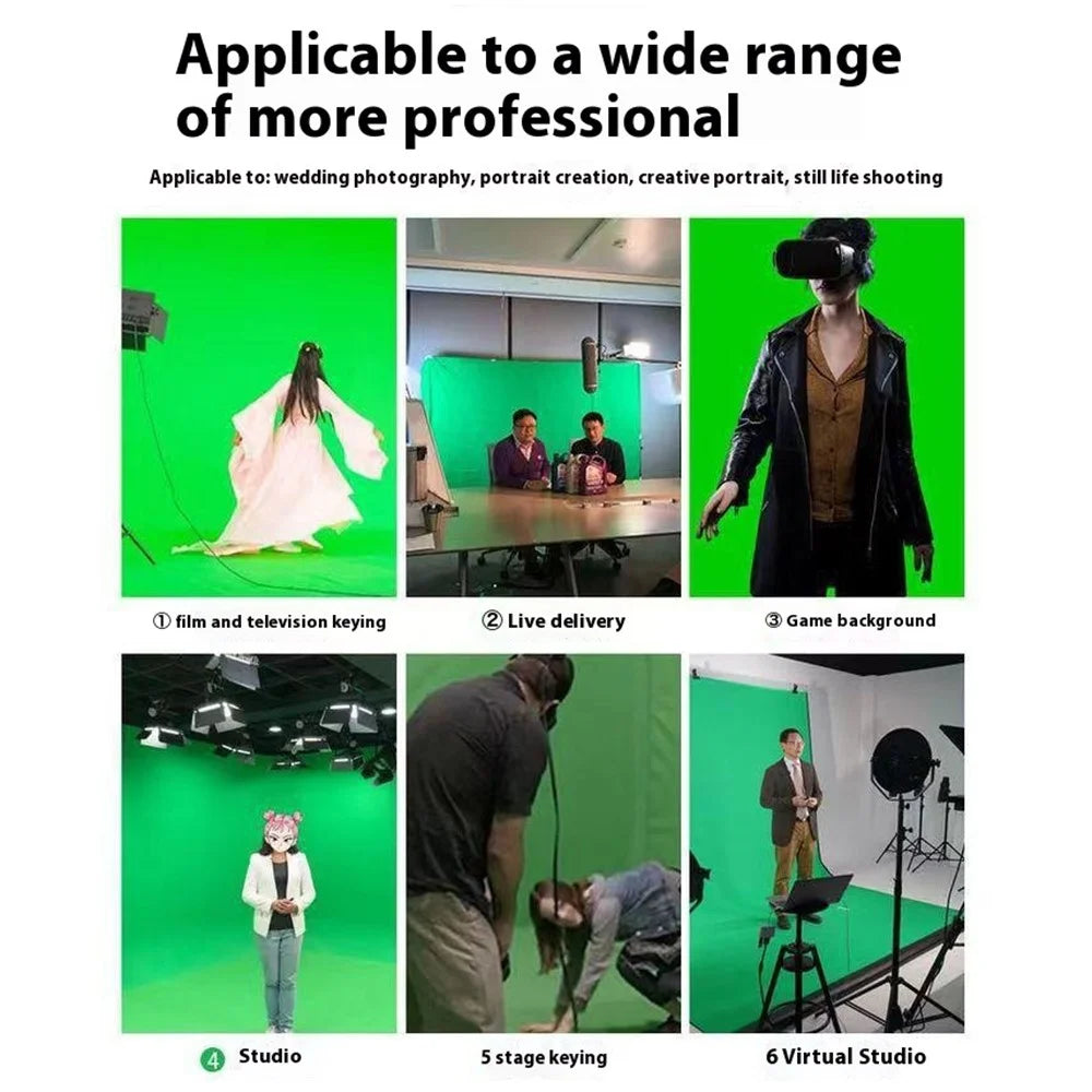 3x5m Green Screen Live Streaming Photography Video Recording Backdrop Cloth with 4 Traceless Nails - 5