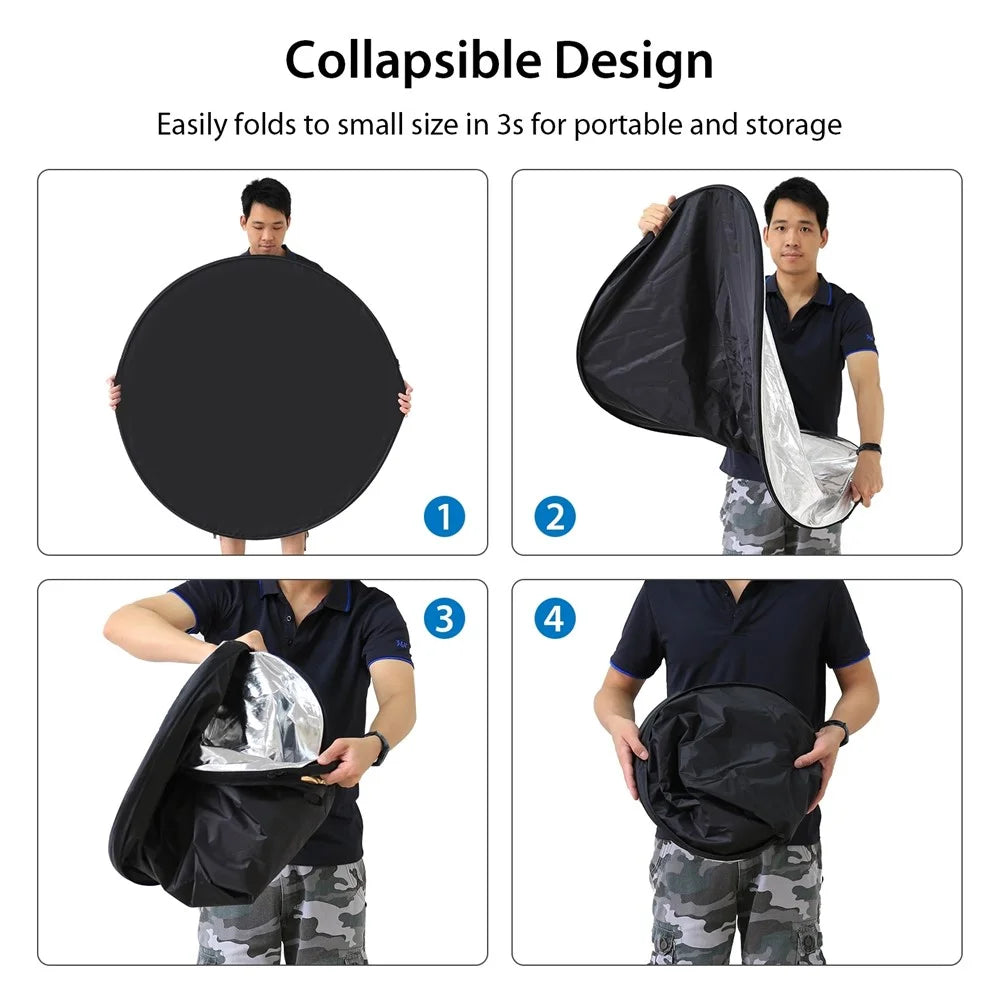 PULUZ PU5111 60cm 5 in 1 Photography Reflector Board Folding Photo Studio Reflector Disc - 4
