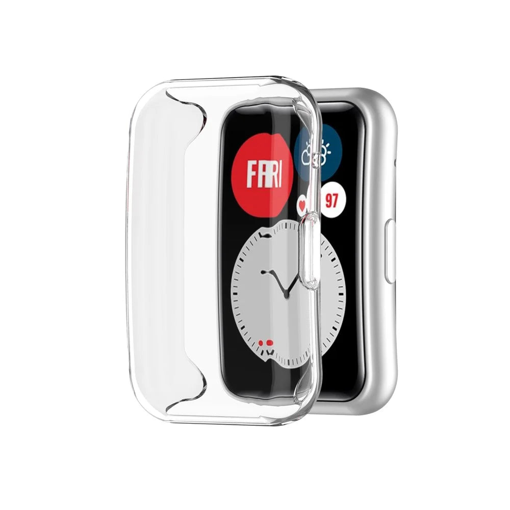 Electroplated TPU Cover All-around Protective Case for Huawei Watch Fit TIA-B09 - Transparent - 1