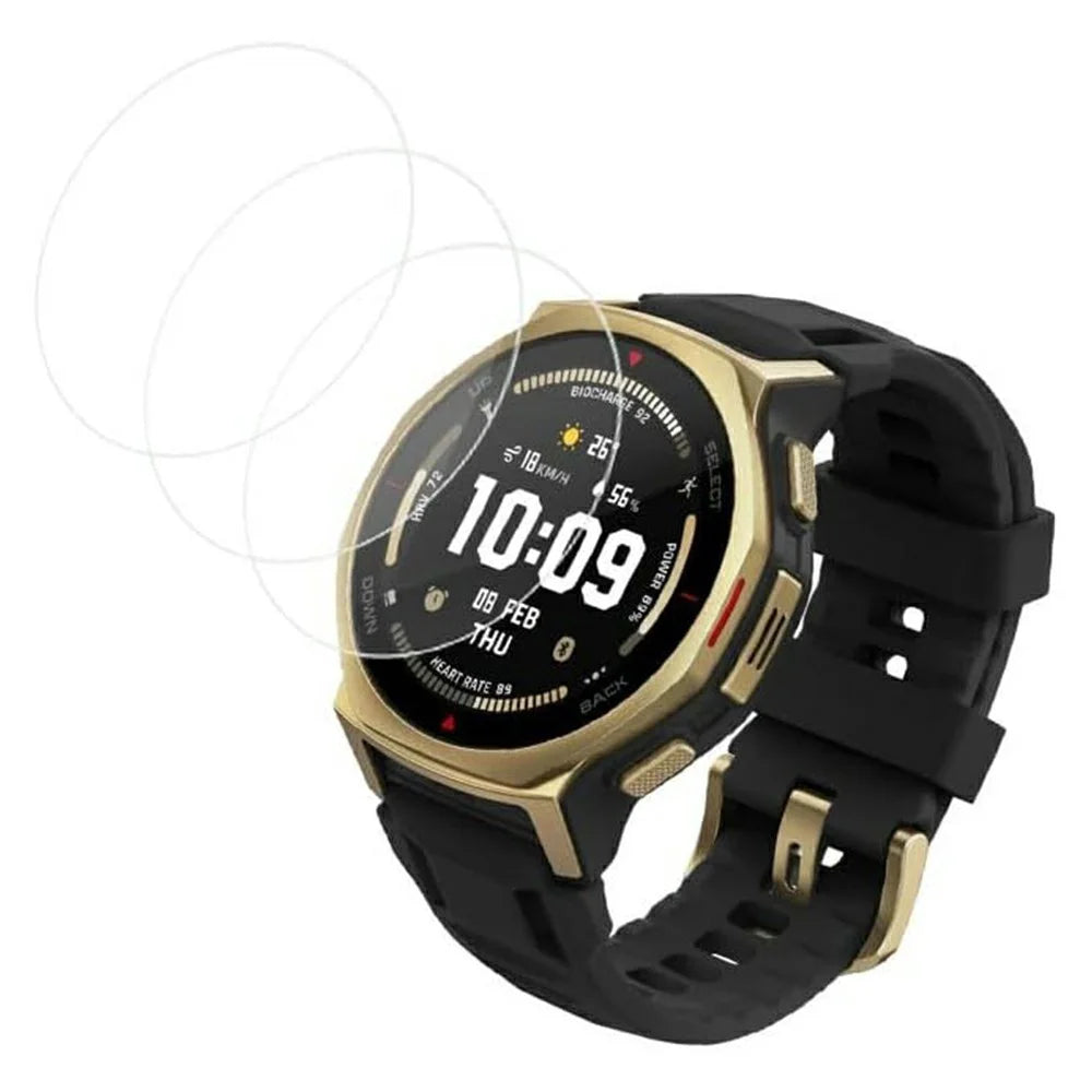 3Pcs For Huami Amazfit T-Rex 3 Pro 44mm Tempered Glass Screen Protector HD Clear Watch Screen Film - 1