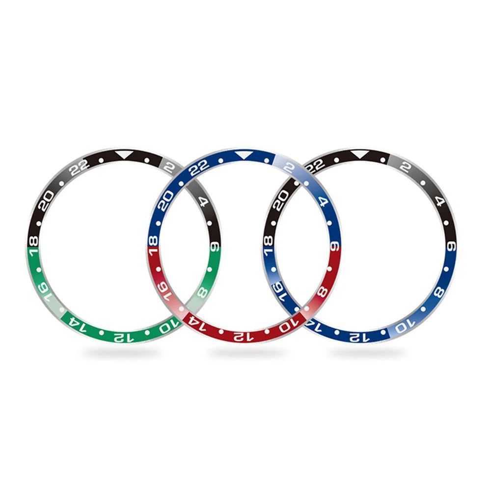 Bezel Ring for Xiaomi Watch S5 / S4 / S3 Aluminum Alloy Dual Color Protective Cover Ring - Blue+Red / White Characters - 5