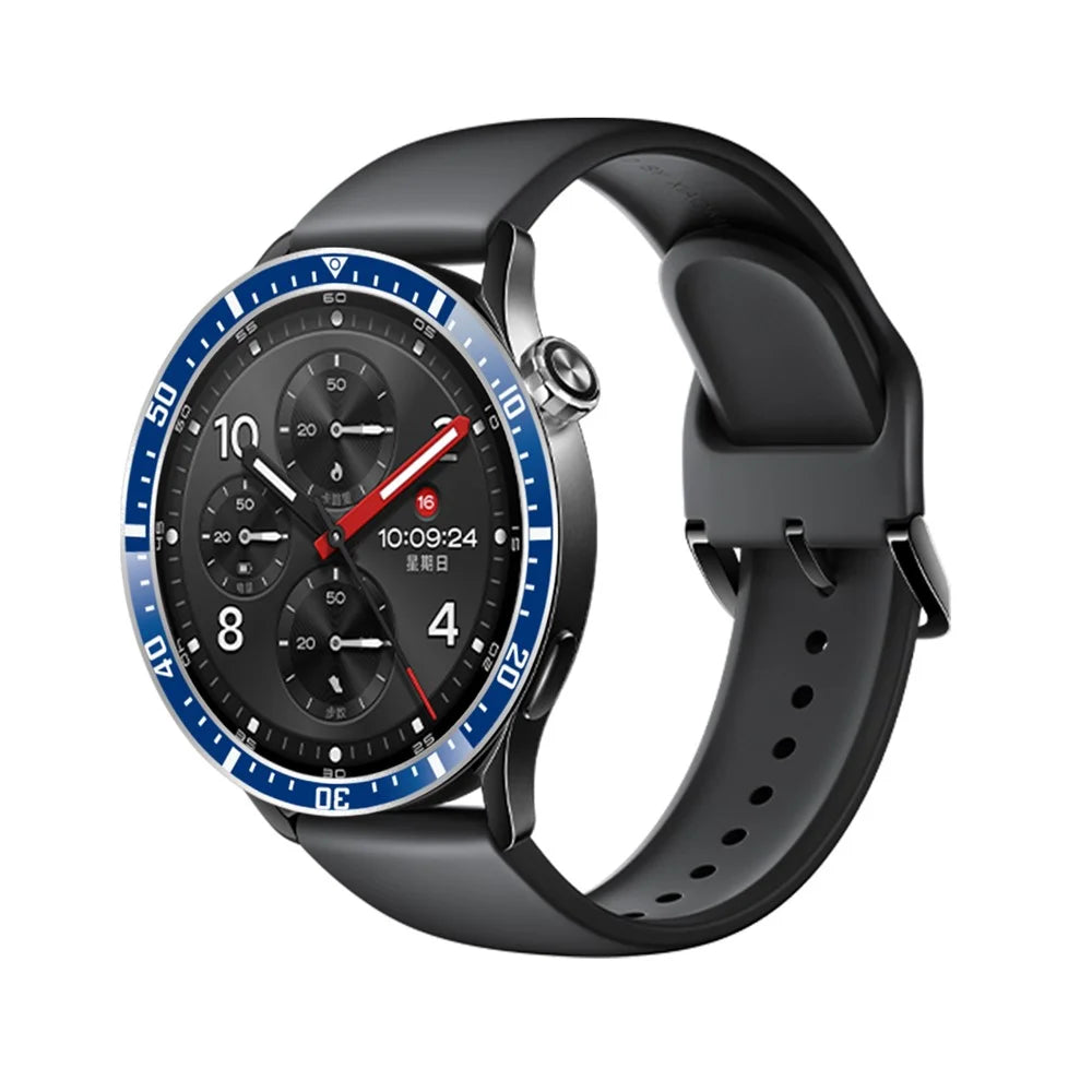 Bezel Ring for Xiaomi Watch S5 / S4 / S3 Anti Scratch Aluminum Alloy Adhesive Cover - Blue / White Characters - 3