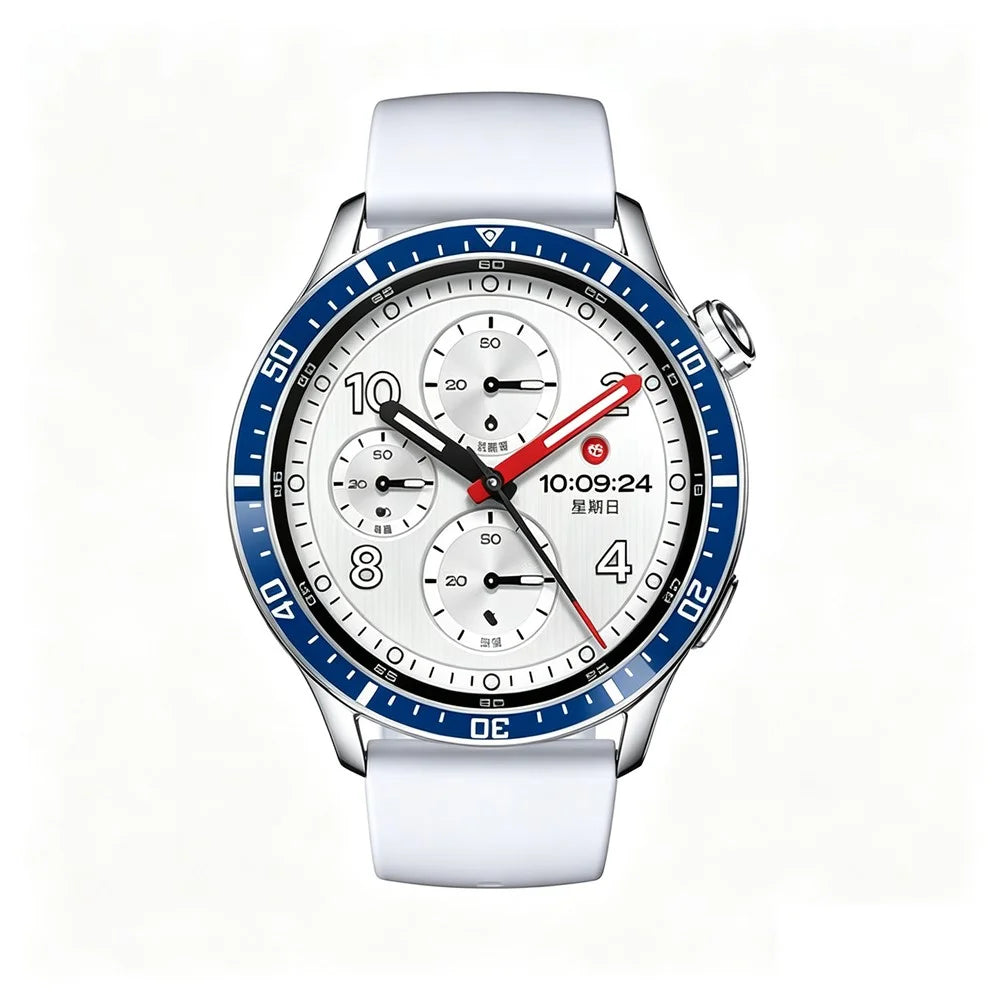 Bezel Ring for Xiaomi Watch S5 / S4 / S3 Anti Scratch Aluminum Alloy Adhesive Cover - Blue / White Characters - 6