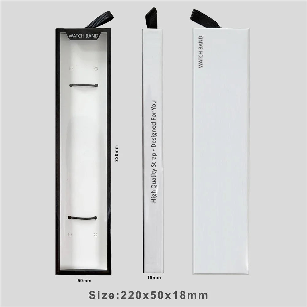 100Pcs Watch Band Packaging Box Pull-out Drawer Style Display Case with Clear Window Hanging Hole - White - 6