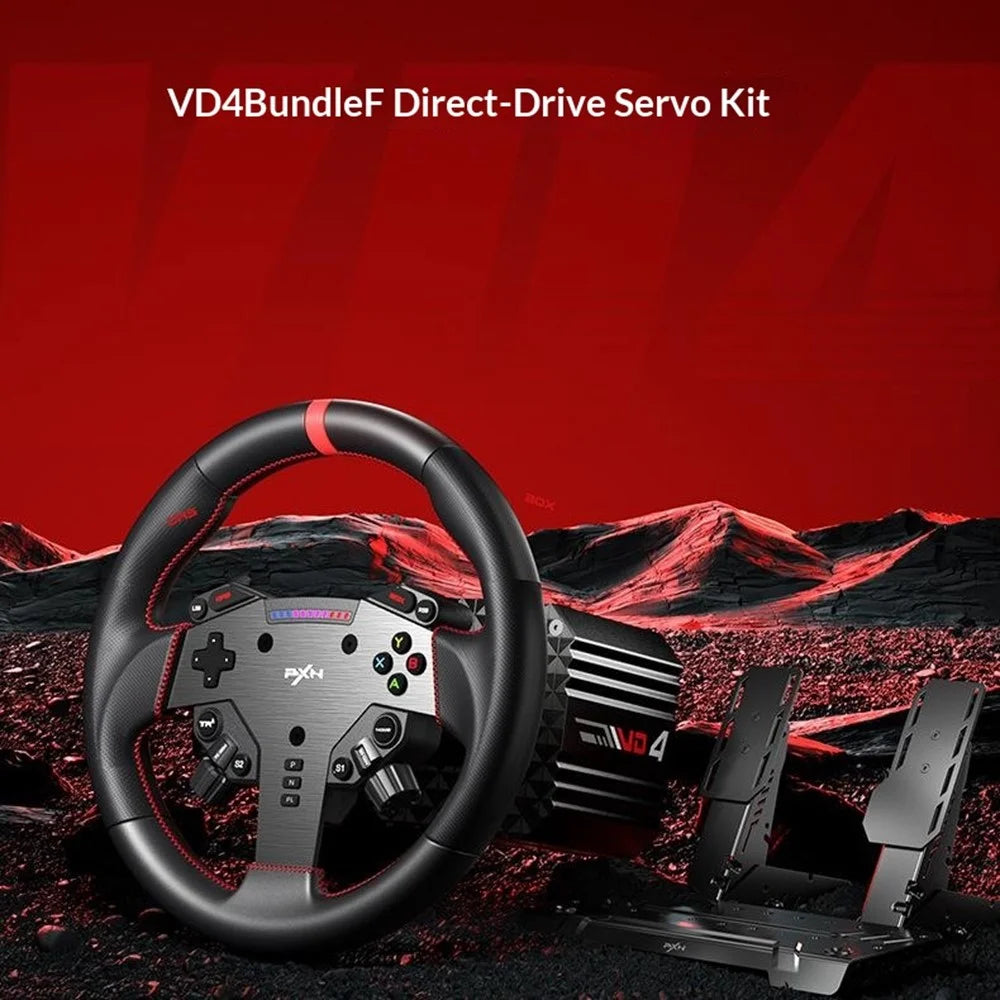 PXN VD4 BUNDLE Direct Drive Racing Wheel for PC / PS4 Professional Gaming Steering Wheel with Pedals - Black - 2