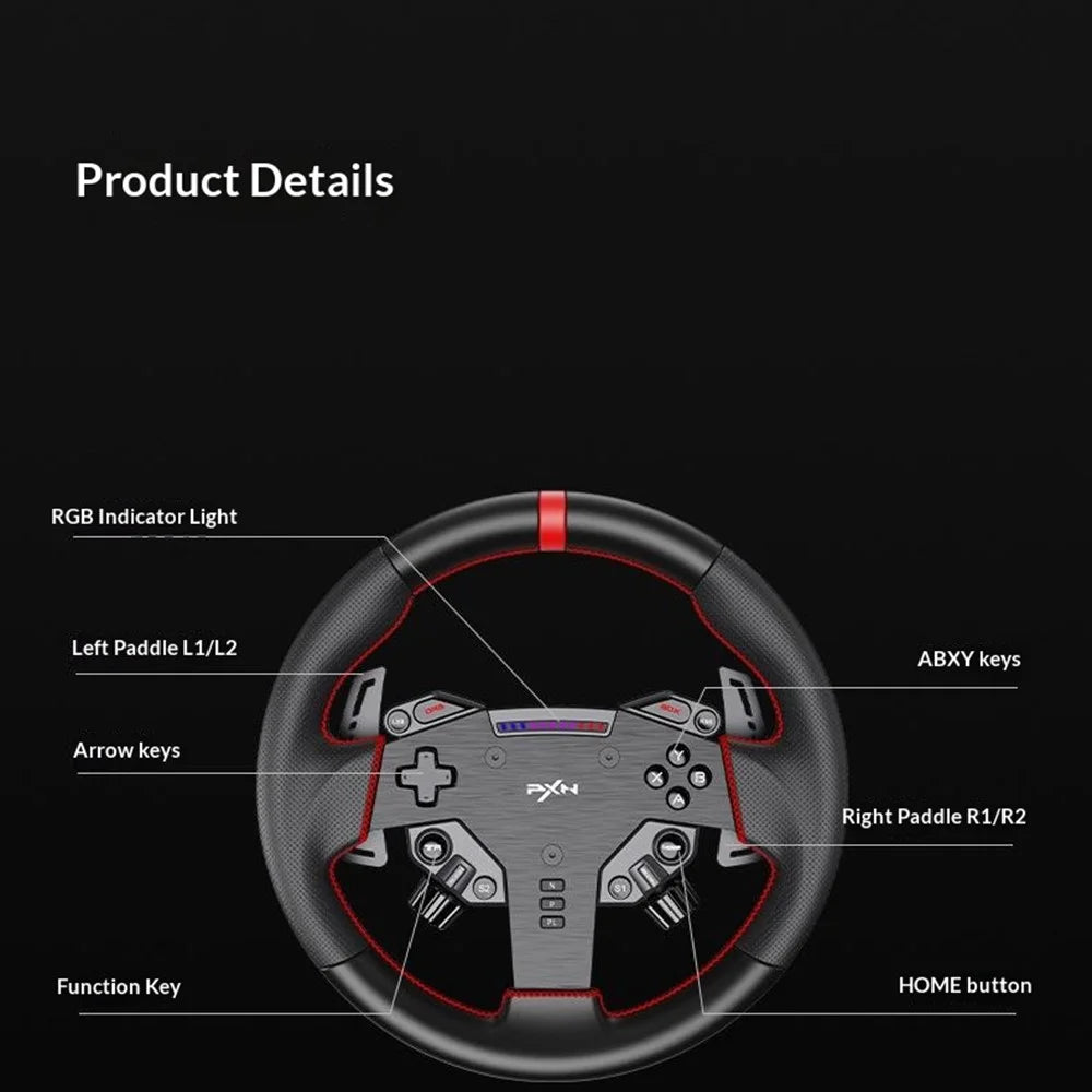 PXN VD4 BUNDLE Direct Drive Racing Wheel for PC / PS4 Professional Gaming Steering Wheel with Pedals - Black - 4