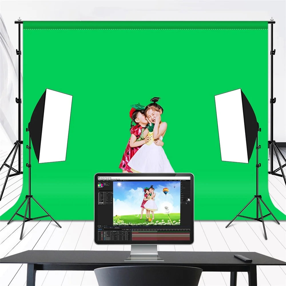 PULUZ PU5214 3x2m Backdrop Cloth for Photo Studio Green Screen Chroma Key 120g Thicken Photography Background - Green - 3