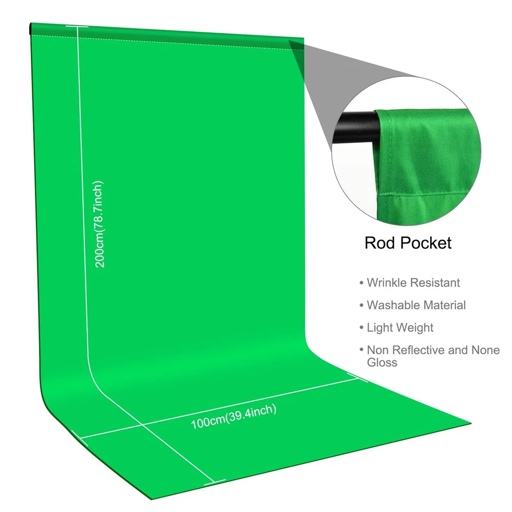 PULUZ PU5209 1x2m 120g Thicken Background for Photo Studio Green Screen Chroma Key Photography Backdrop - Green - 5