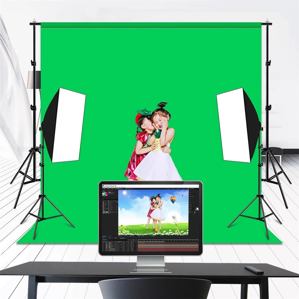 PULUZ PU5207 2x2m for Photo Studio Green Screen Chroma Key Photography Backdrop 120g Thicken Background - Green - 3
