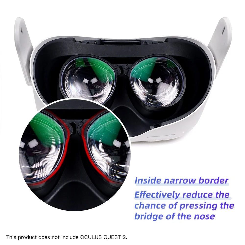 QISYKER 1 Pair VR Glasses Eye Protection Myopia Lens for Oculus Quest 2, 300-800 Degrees Myopia/50-200 Degrees Astigmatism/1.6 Lens - 3