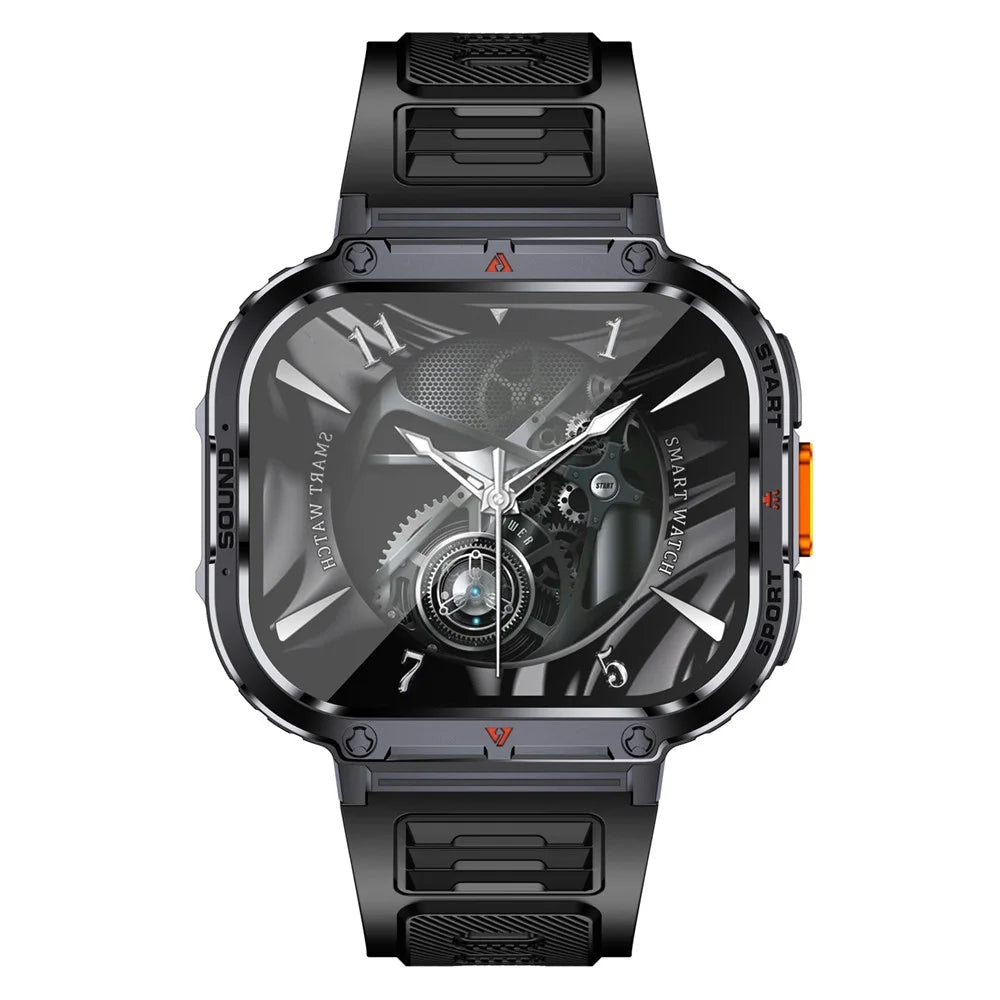 NX23 Fitness Tracker 2.0-inch Touch Screen Bluetooth-compatible Calling Health Monitoring Smart Watch - Black - 2