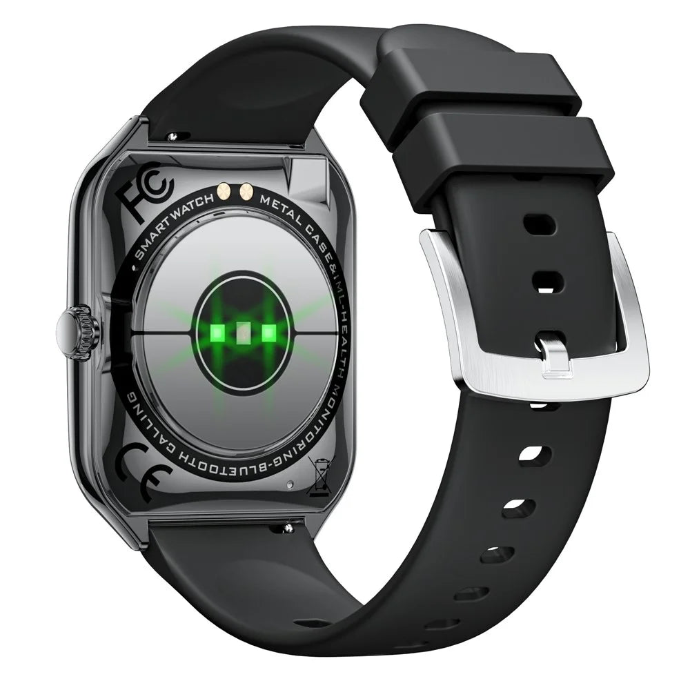 MT61 Ultra Thin Smart Watch 1.96 Inch AMOLED Curved Screen Bluetooth-Compatible Calling Health Monitor, Silicone Strap - Black - 3