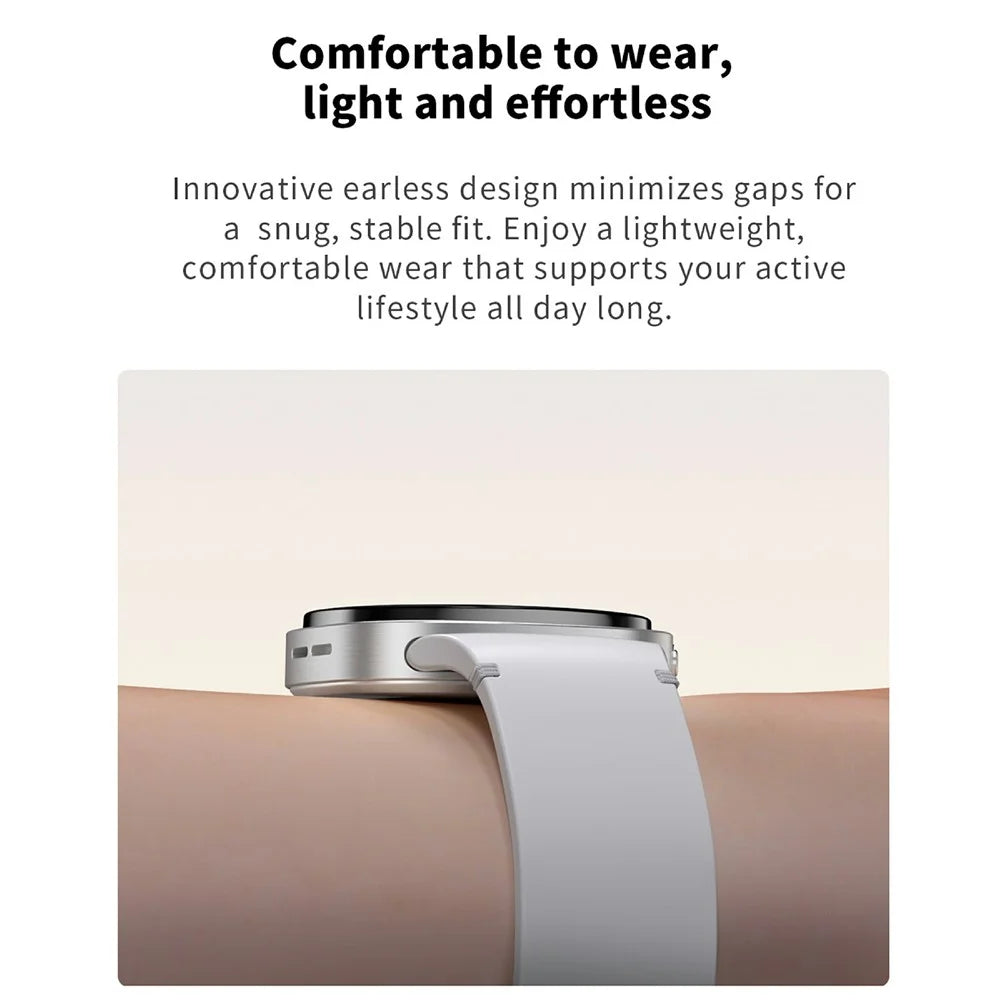 HD8mini Round Screen Smartwatch Bluetooth-Compatible Calling Fitness Tracker Health Monitor Watch - White - 5