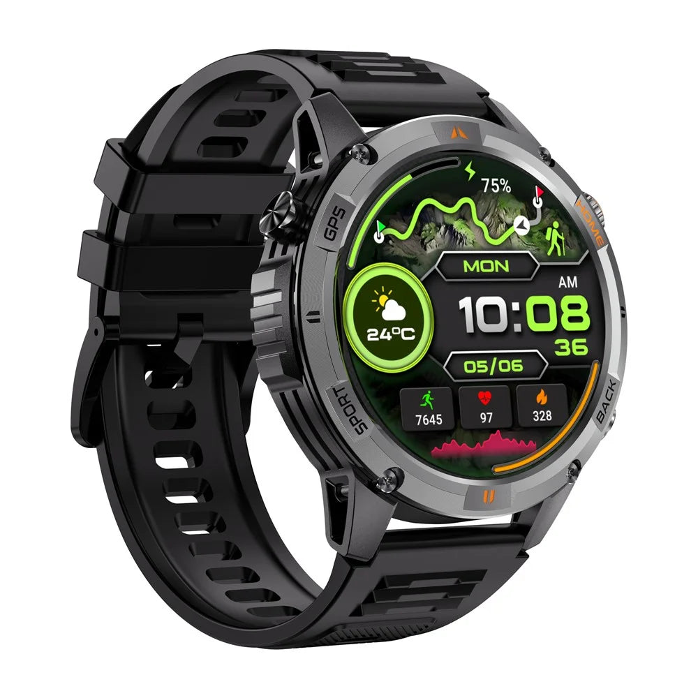 YK15 IP68 Waterproof 1.46 inch HD Screen IP68 Waterproof Smart Watch Bluetooth-Compatible Health Monitoring for Android iOS - Black - 3