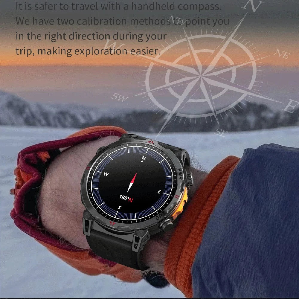 KC93 Smart Watch GPS Positioning ChatGPT Sports Heart Rate Multi-Function Health Monitoring Wearable Watch - Black Strap - 5