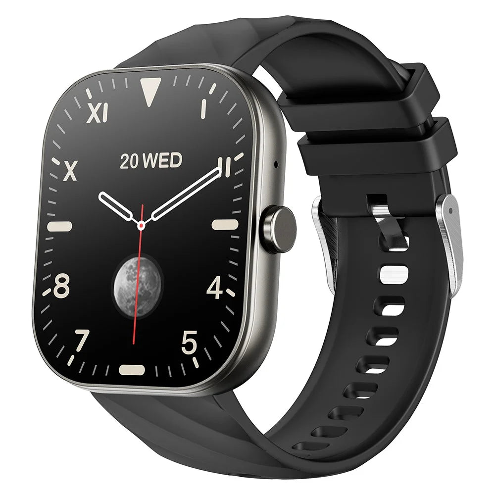 D02 Smart Watch 2.01 Inch Touch Screen Bluetooth-compatible Call Heart Rate SpO2 IP68 Waterproof Sports Monitor Watch - Black - 1