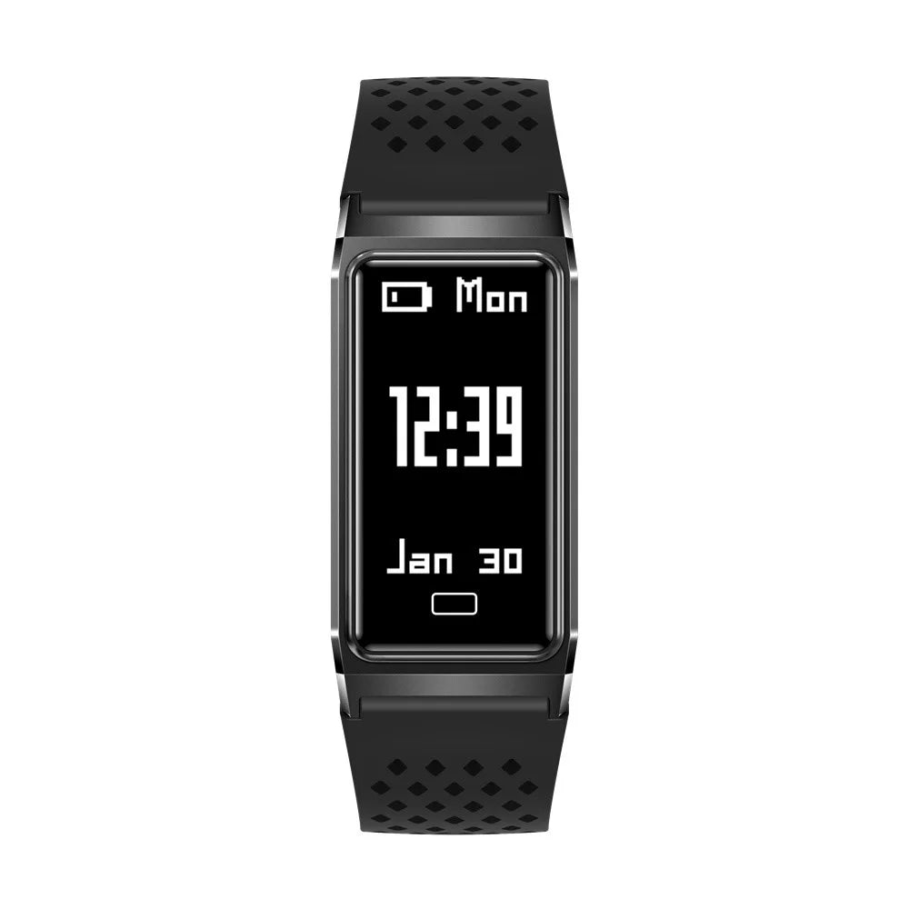 B11 Ultra Thin Smart Wristband with Silicone / Nylon Straps Fitness Tracker 0.96 Inch OLED Heart Rate Blood Oxygen IPX8 Waterproof Sleep Monitor Bracelet - Black - 2