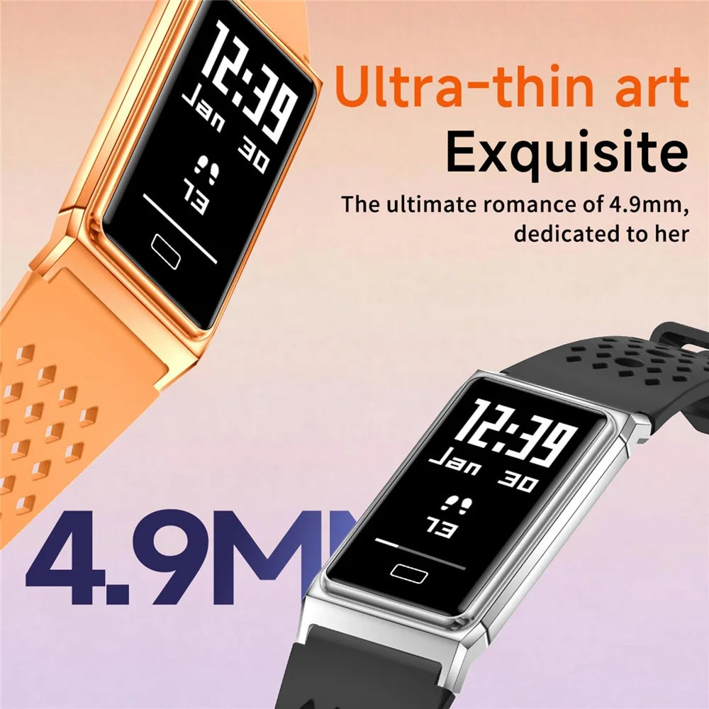 B11 Ultra Thin Smart Wristband with Silicone / Nylon Straps Fitness Tracker 0.96 Inch OLED Heart Rate Blood Oxygen IPX8 Waterproof Sleep Monitor Bracelet - Black - 5