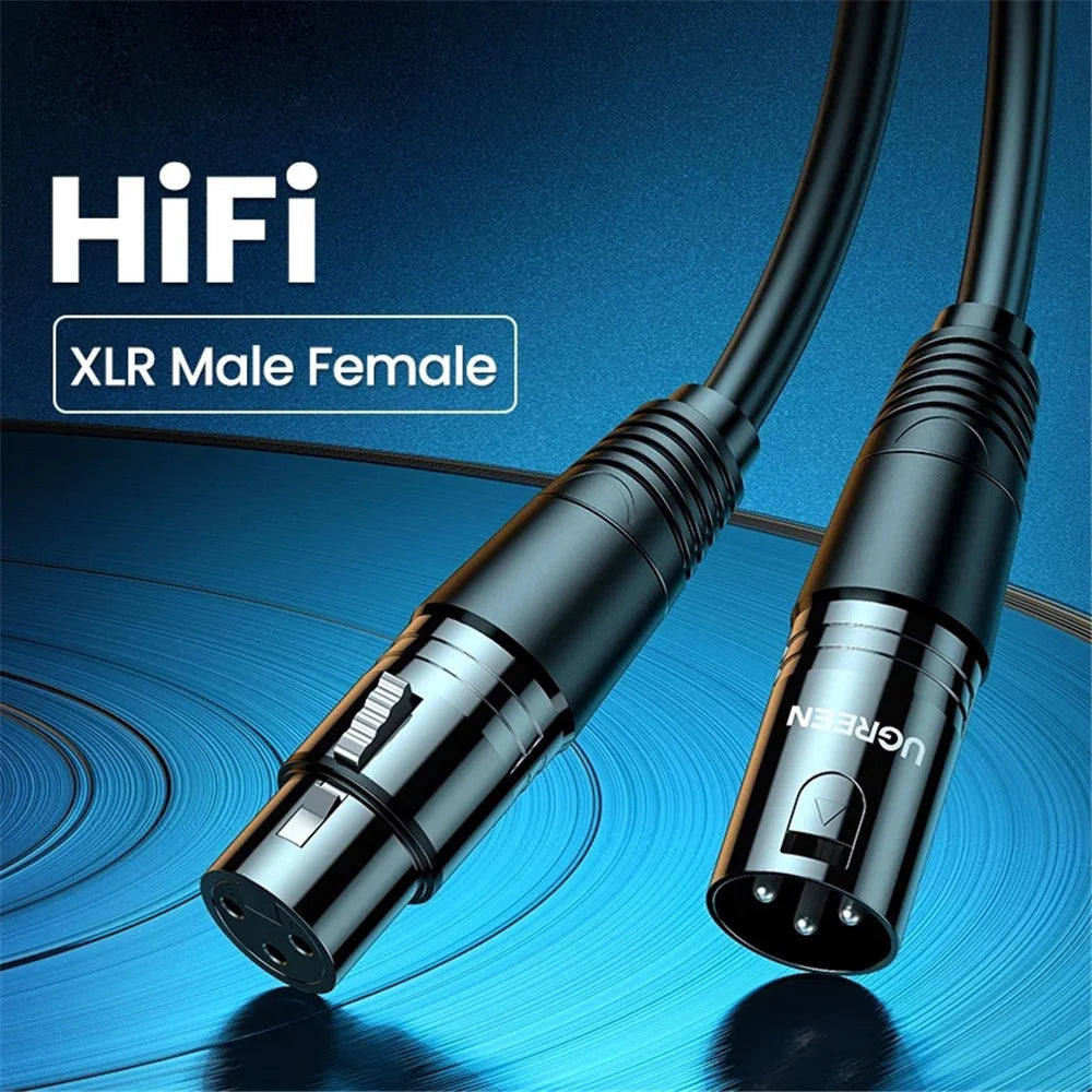 UGREEN 15m XLR Extension Cable for Audio Mixer Amplifiers Microphone Cannon Plug XLR Cord - 2