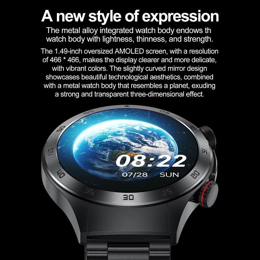 E800 1.43’’ AMOLED Display Smart Watch with Steel Strap IP68 Waterproof Sport Watch - 3