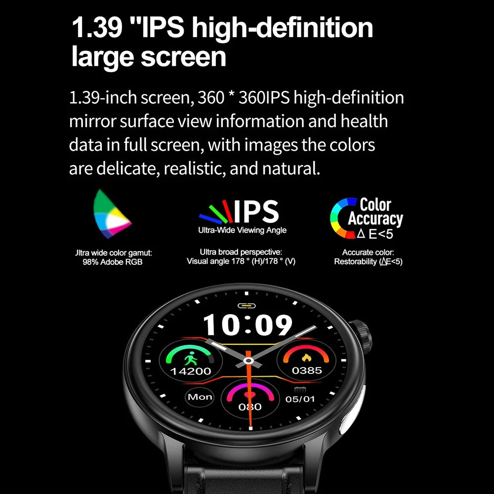 ET470 1.39’’ AMOLED Waterproof Smart Watch with Blood Oxygen / Sleep / Heart Rate Monitor - Black - 3
