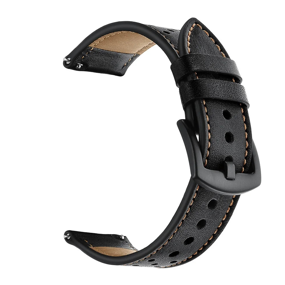 20mm Genuine Leather Coated Watch Strap for Huami Amazfit GTR 42mm - Black - 2