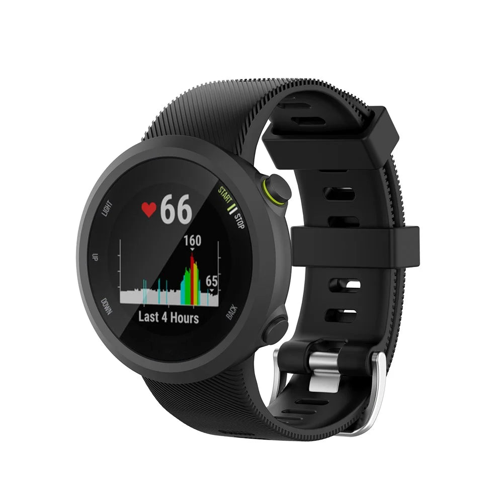 Silicone Strap Replacement Watchband for Garmin Forerunner 45/45S - Black - 4