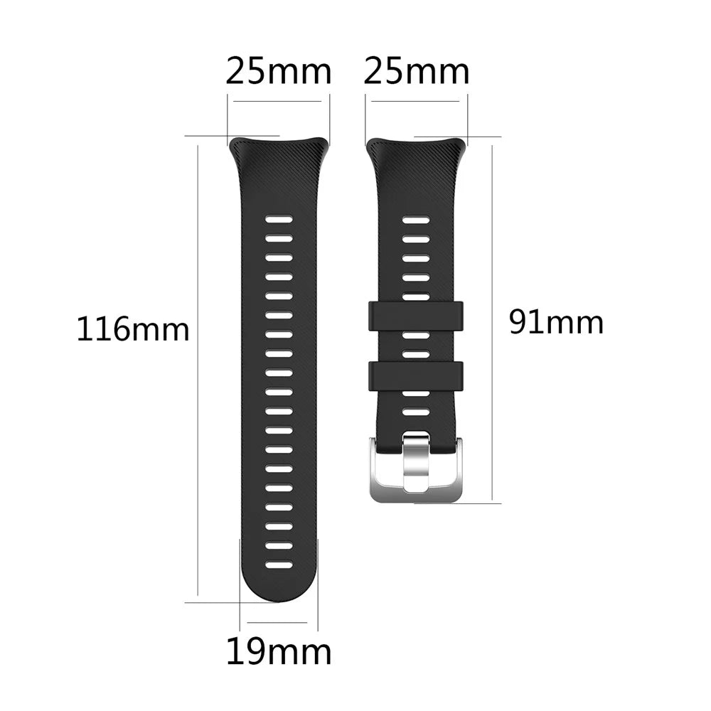 Silicone Strap Replacement Watchband for Garmin Forerunner 45/45S - Black - 6