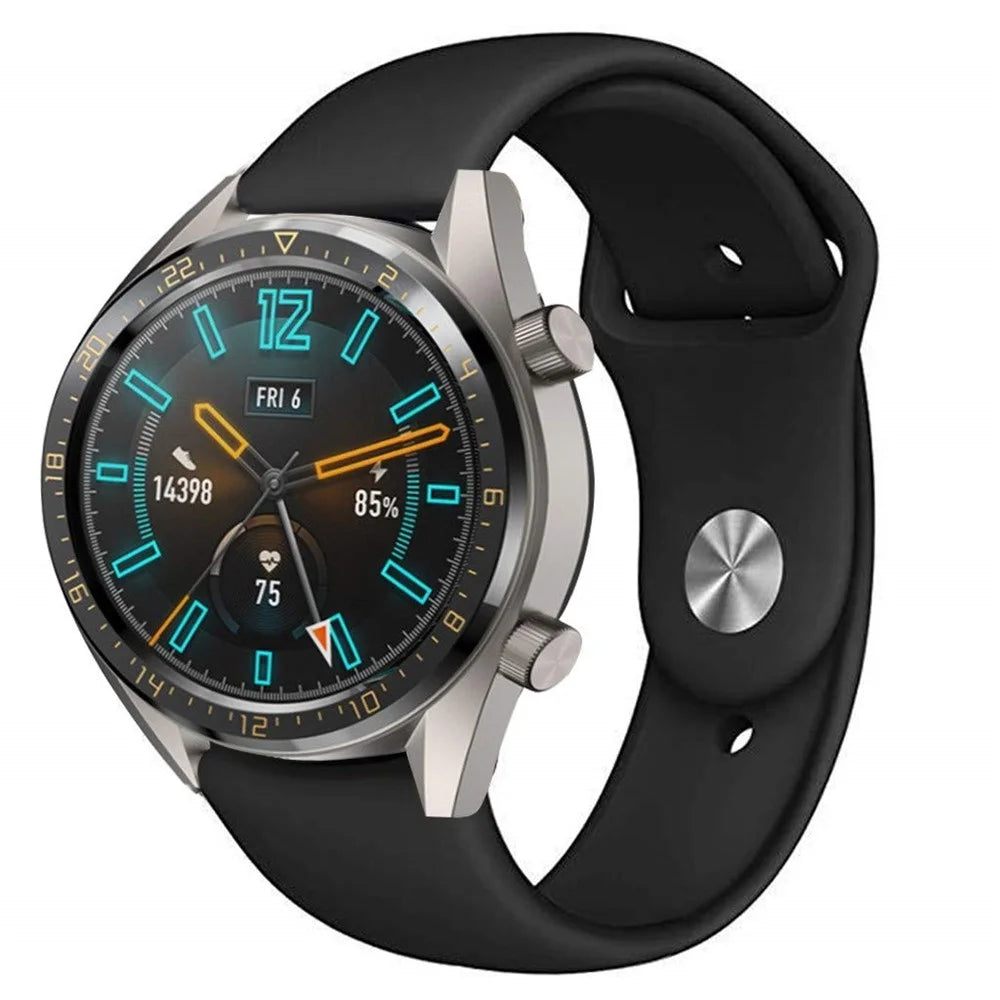 22mm Silicone Smart Watch Band Watch Strap Replacement for Huawei Watch GT 2e/GT2 46mm - Black - 3