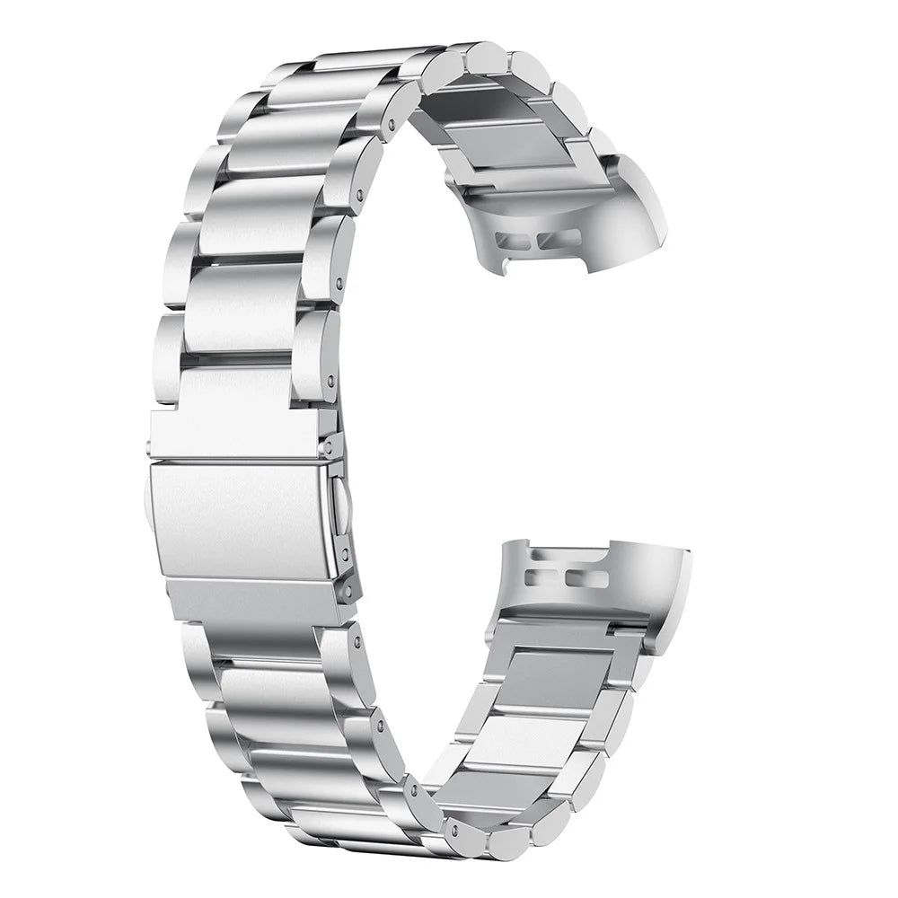 For Fitbit Charge 3/4 Stainless Steel Smart Watch Replacement Strap Wristband - Silver - 1