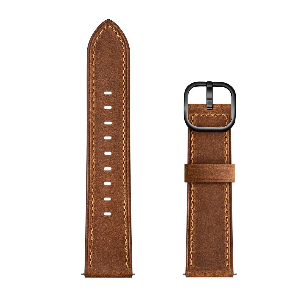 22mm Cowhide Leather Watch Band (DS Style) for Huami Amazfit 1/2S - Coffee - 6