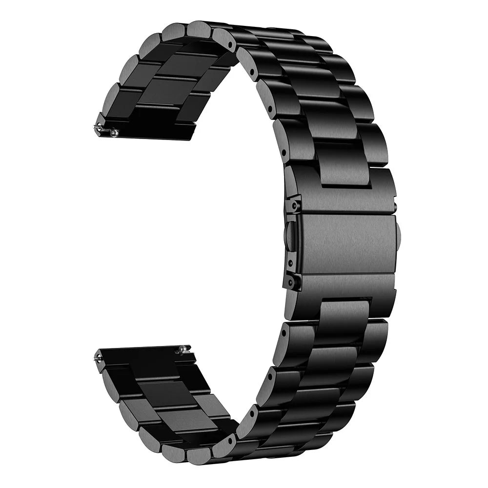 For Samsung Galaxy Watch3 41mm Stainless Steel Smart Watch Band Three-bead Replacement Strap - Black - 1
