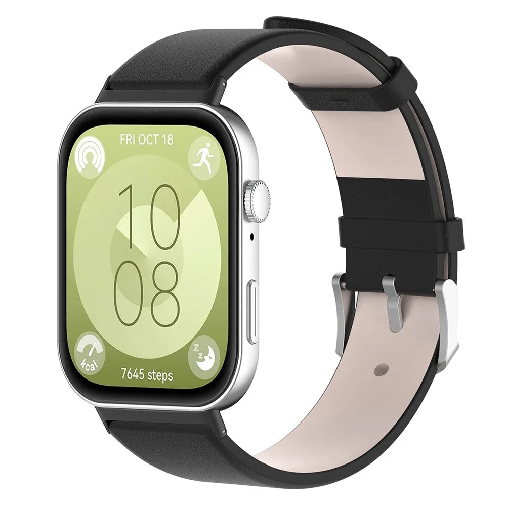 For Huawei Watch Fit 3 Smart Watch Silicone Strap Wrist Band Replacement - Black - 5