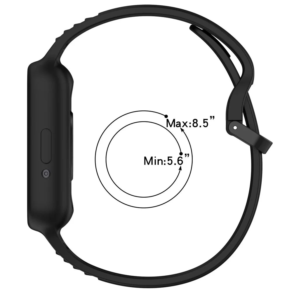 For Samsung Galaxy Fit3 (SM-R390) Watch Strap Integrate Silicone Watch Band with Case - Black - 7