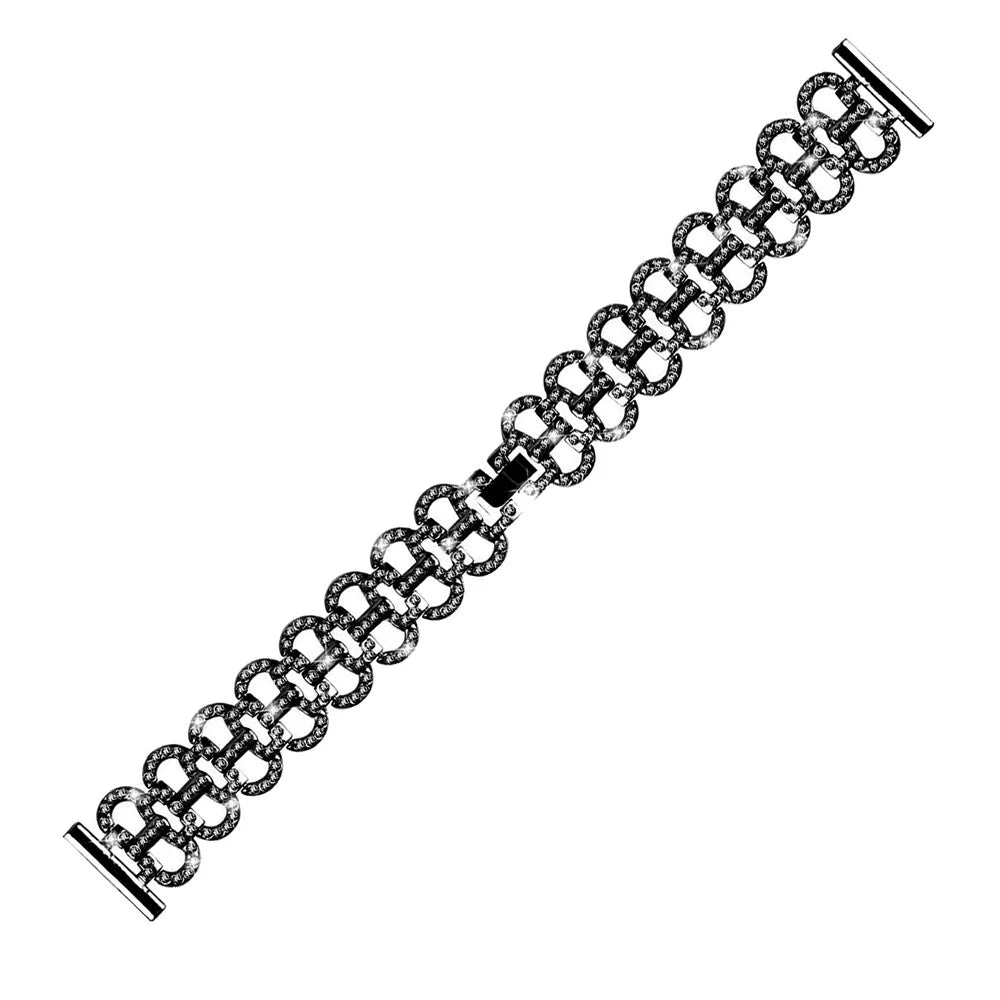 For LG Watch Sport Rhinestones Decor Gourd Shape Watch Band Alloy Strap - Black - 1