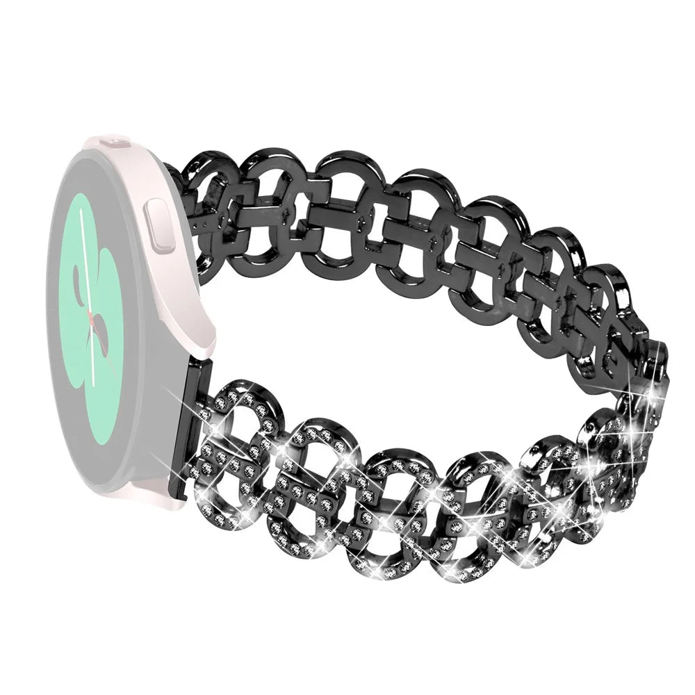 For Garmin Forerunner 245 / 245 Music Alloy Wrist Strap Gourd Shape Design Smartwatch Band - Black - 2