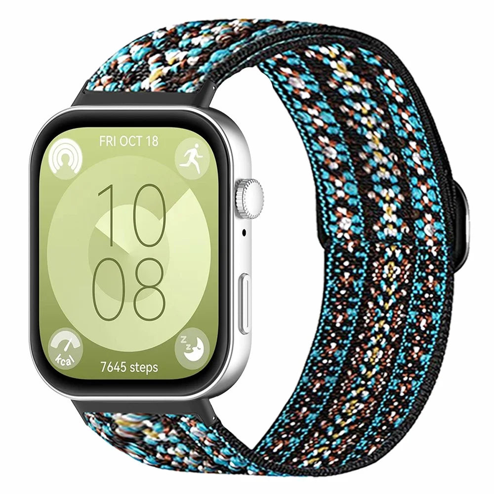 For Huawei Watch Fit 3 Replacement Wrist Band Elastic Breathable Watch Strap - Brown - 3