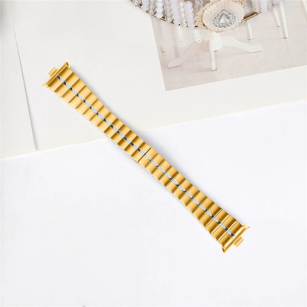 For Xiaomi Smart Band 10 Pro / 9 Pro / 8 Pro / Redmi Watch 6 / 5 / 4 Stainless Steel Watch Strap Replacement Wrist Band - Gold+Silver - 3