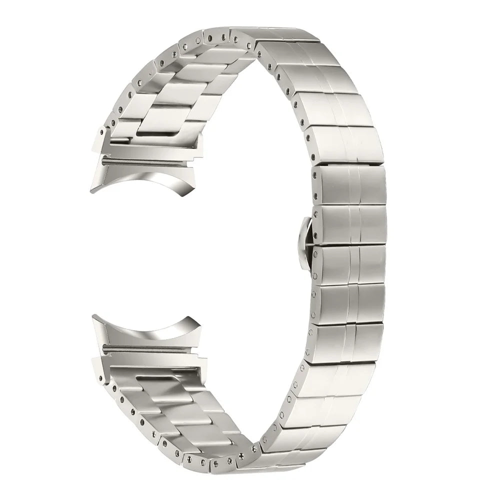 For Samsung Galaxy Watch6 40mm / 44mm / Watch6 Classic 43mm / 47mm Stainless Steel Strap Stylish Wrist Band - Titanium Grey - 1