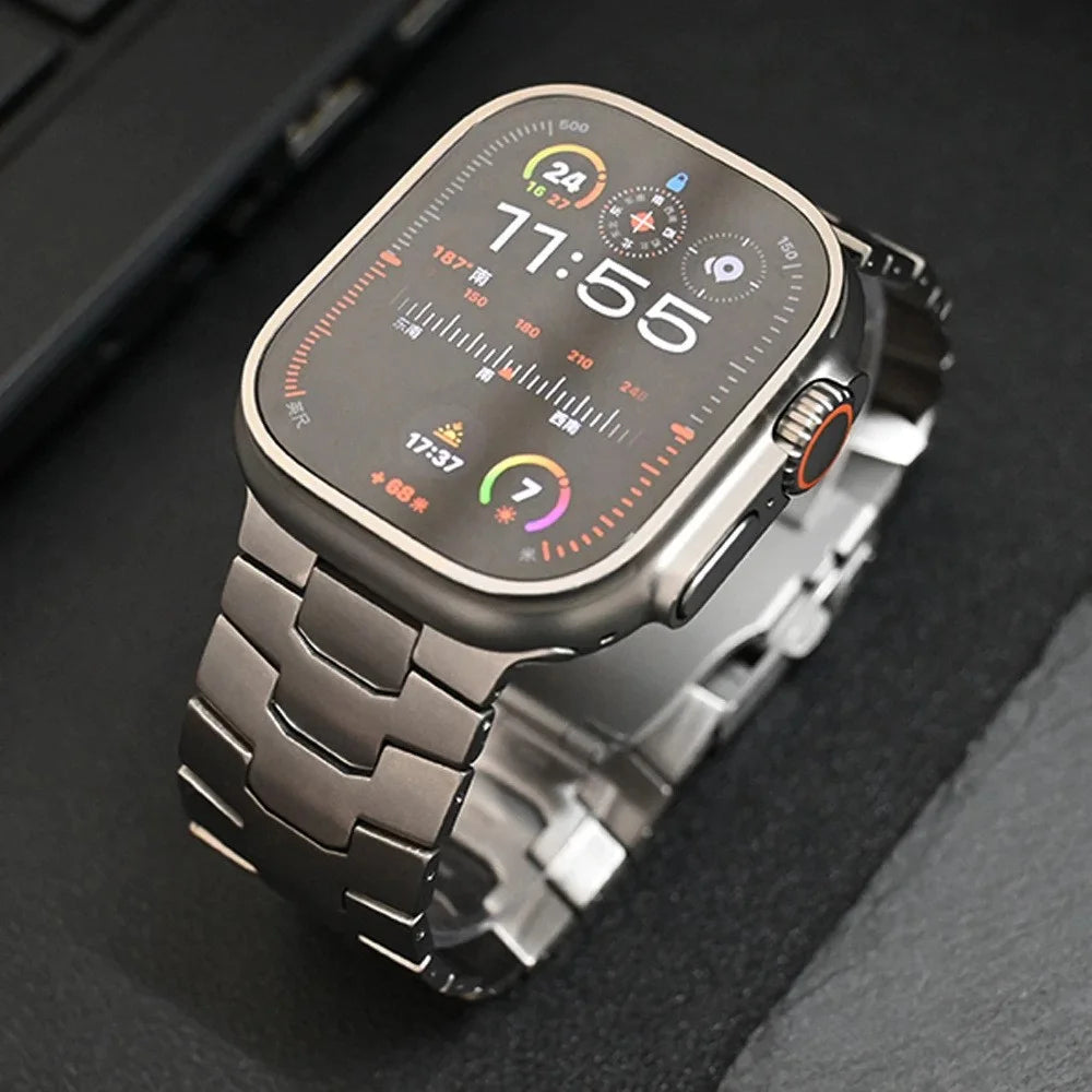 For Apple Watch Ultra 3 2 1 49mm / Series 11 10 46mm / 9 8 7 45mm / SE3 SE2 SE 6 5 4 44mm / 3 2 1 42mm Titanium Alloy 26mm Band - Titanium - 5