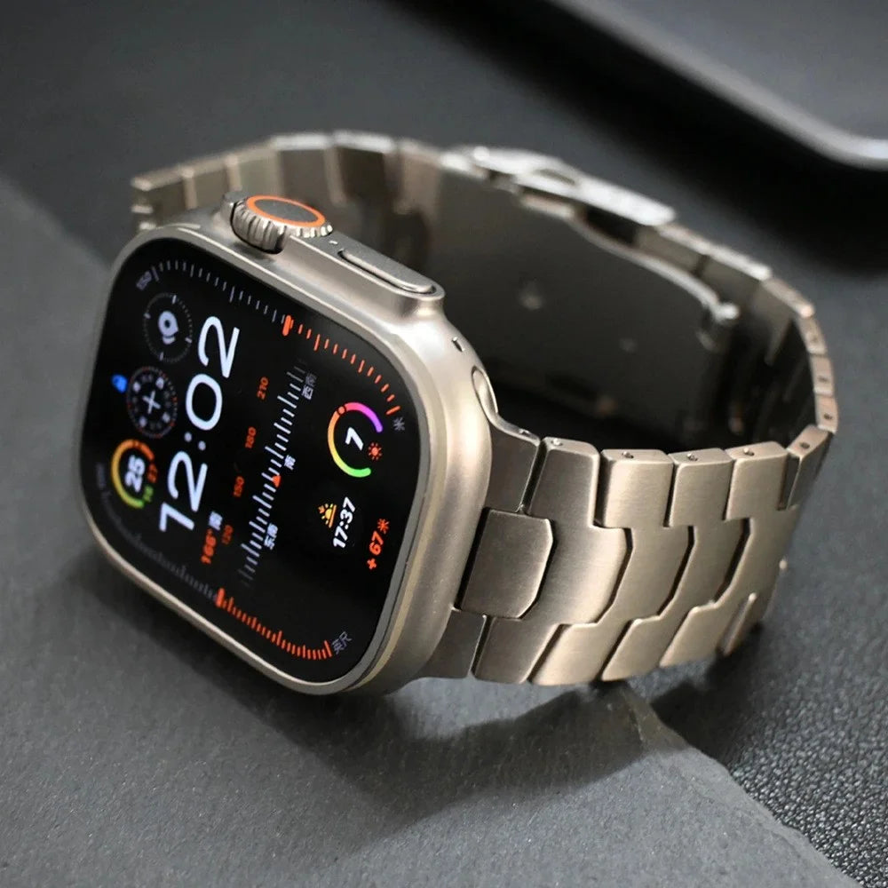 For Apple Watch Ultra 3 2 1 49mm / Series 11 10 46mm / 9 8 7 45mm / SE3 SE2 SE 6 5 4 44mm / 3 2 1 42mm Titanium Alloy 26mm Band - Titanium - 6