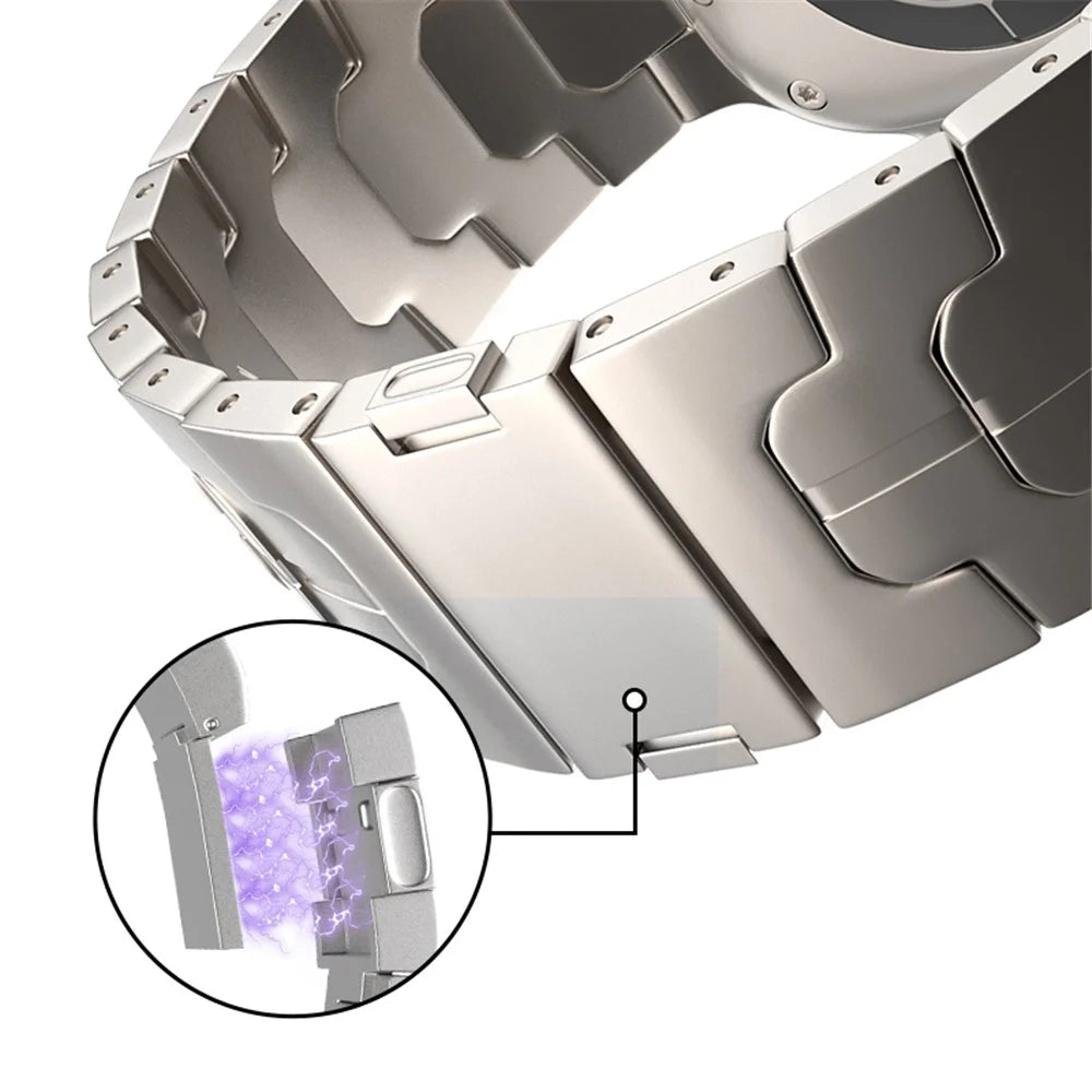 For Apple Watch Ultra 3 2 1 49mm / Series 11 10 46mm / 9 8 7 45mm / SE3 SE2 SE 6 5 4 44mm / 3 2 1 42mm Magnetic Titanium Alloy Watch Strap - Titanium - 4