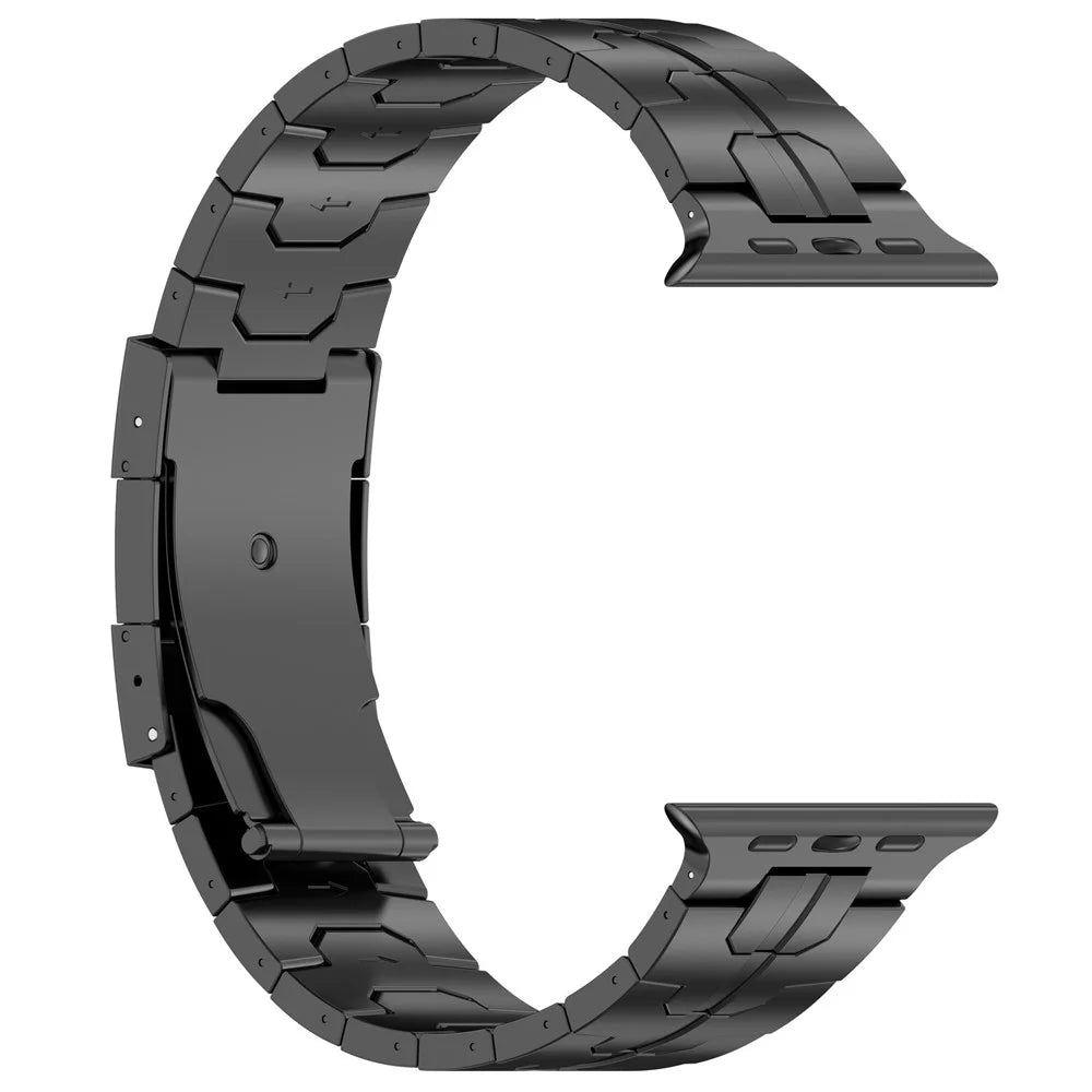 For Apple Watch Series 11 10 42mm / 9 8 7 41mm / SE3 SE2 SE 6 5 4 40mm / 3 2 1 38mm Watch Strap Titanium Alloy Bracelet - Black - 4